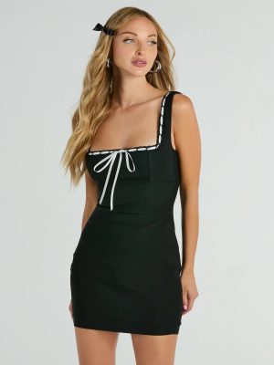 Cutest Of All Ribbon Bow Bodycon Mini Dress