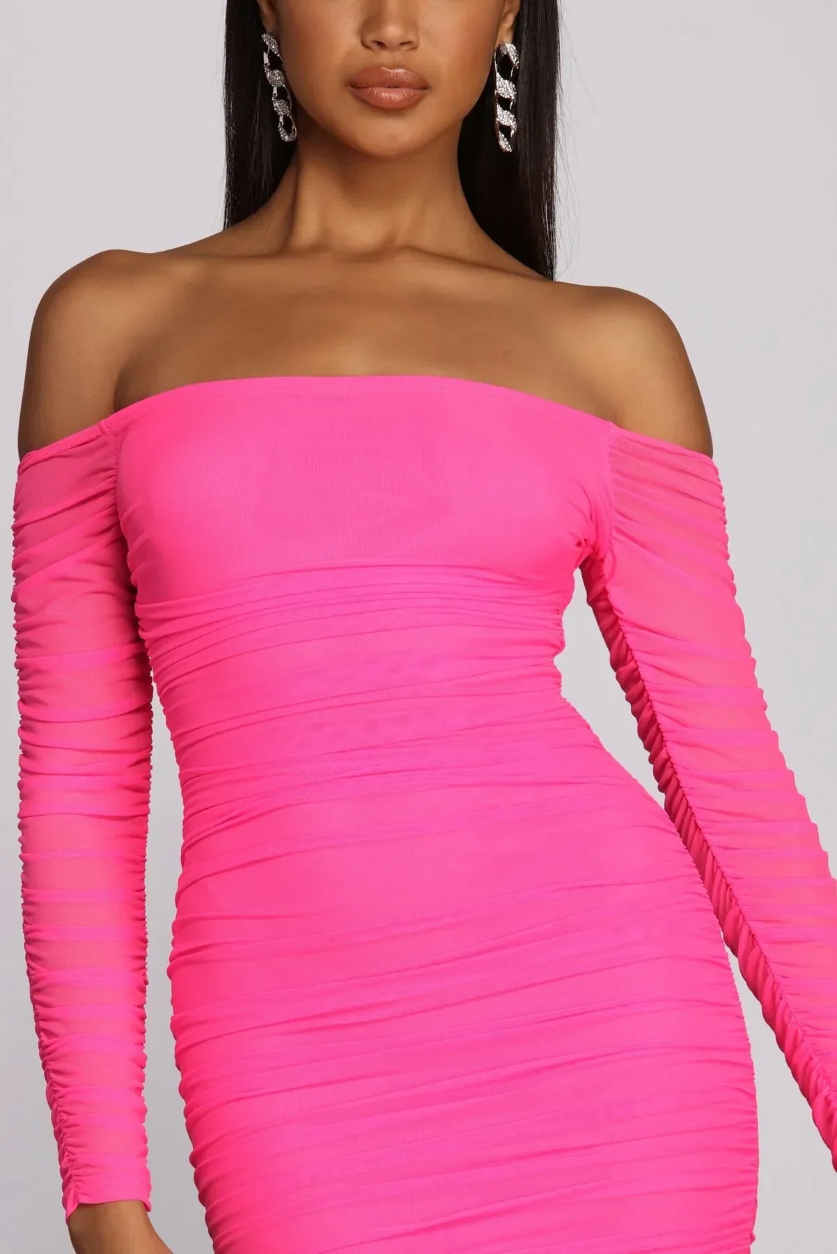 Miss Me In Mesh Mini Dress - Image 6