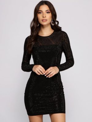 Capture The Spotlight Heat Stone Mini Dress