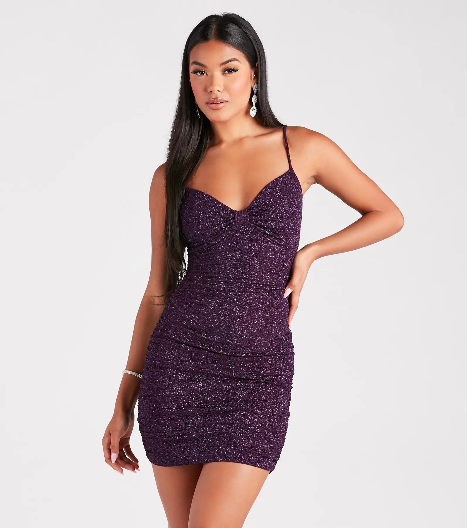 Put A Bow On It Glitter Mini Dress - Image 5