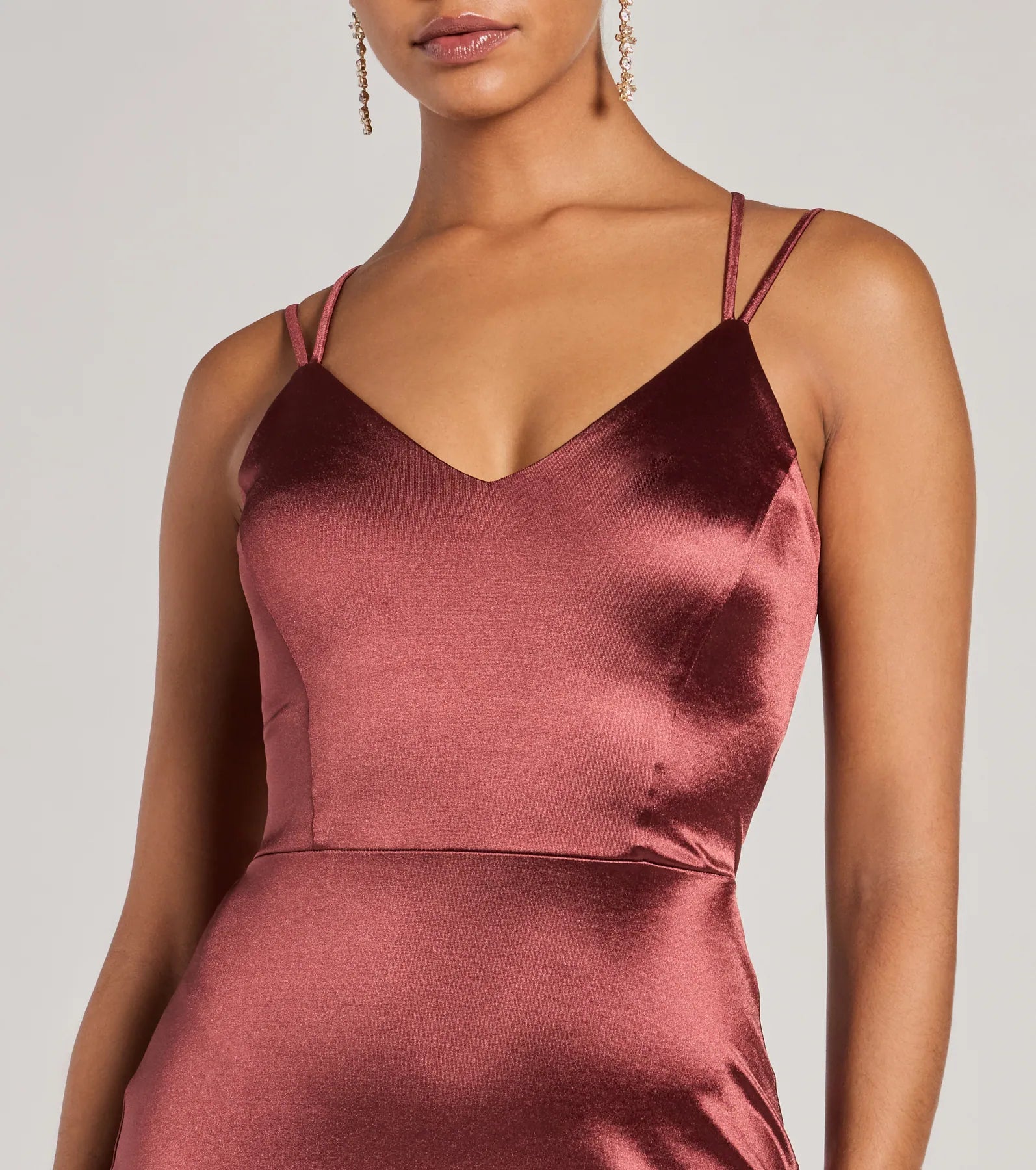 Simply A Stunner Lace-Up Bodycon Satin Mini Dress - Image 4