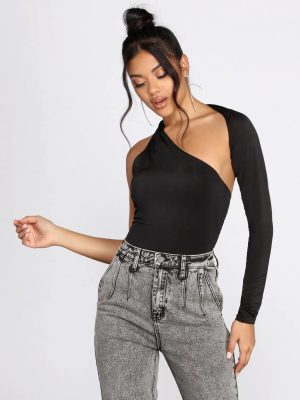 Asymmetric One Shoulder Bodysuit