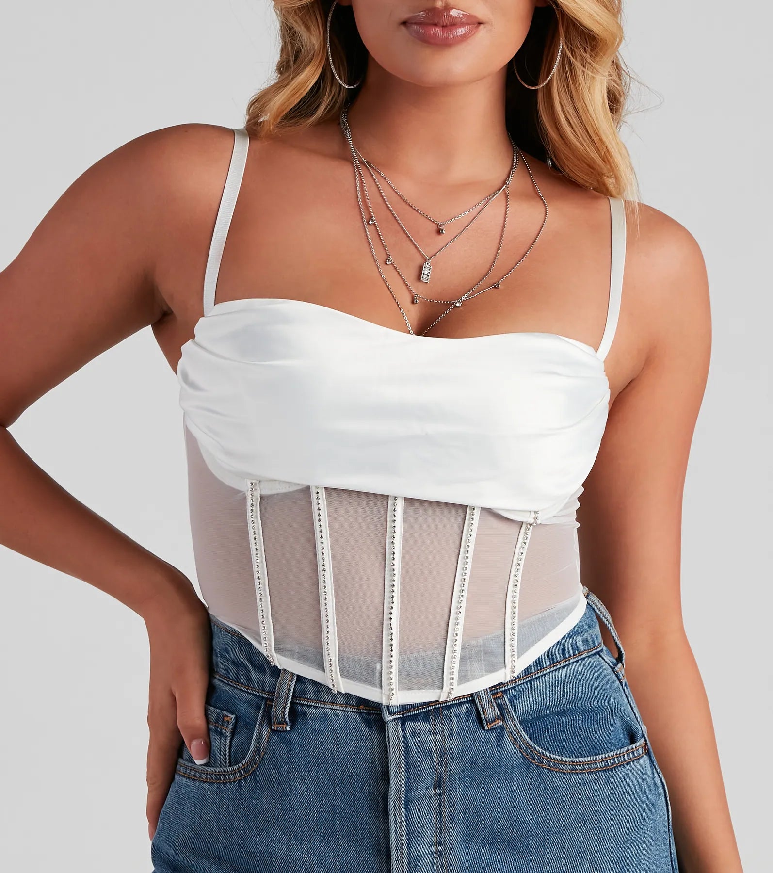 Major Glam Moves Rhinestone Bustier - Image 4