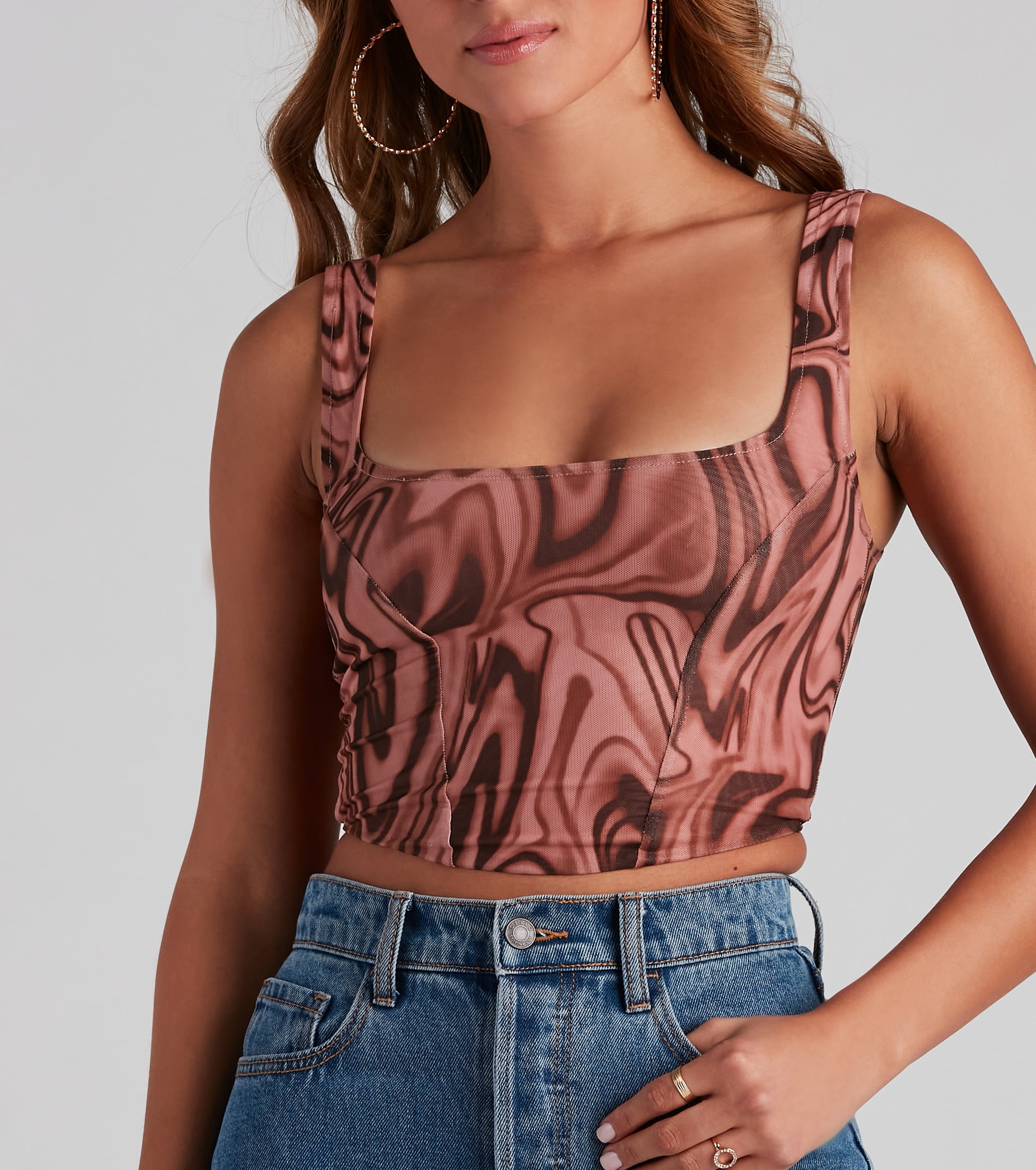 A Little Swirl Square Neck Bustier - Image 8