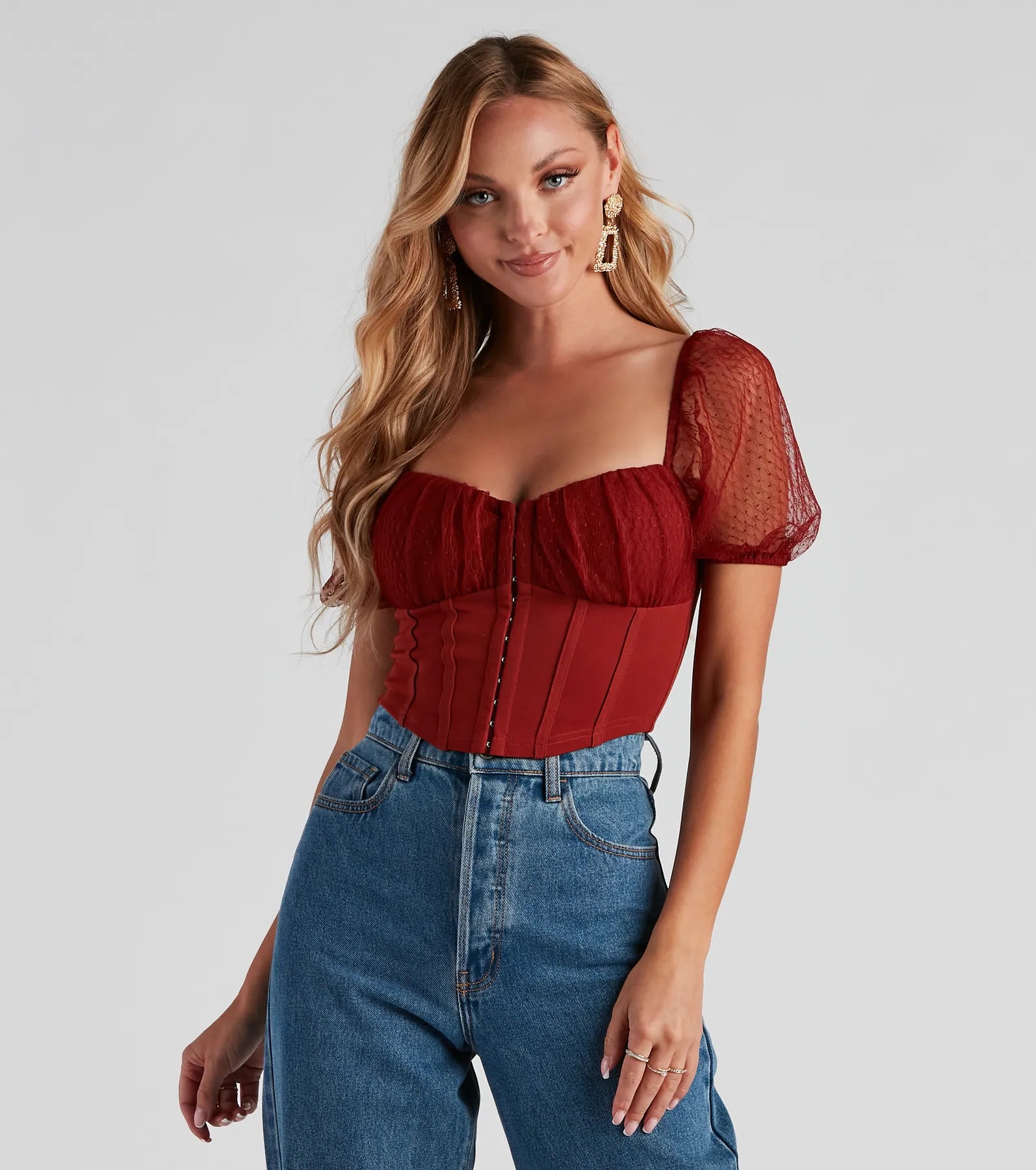 Total Sweetheart Puff Sleeve Corset Top - Image 8