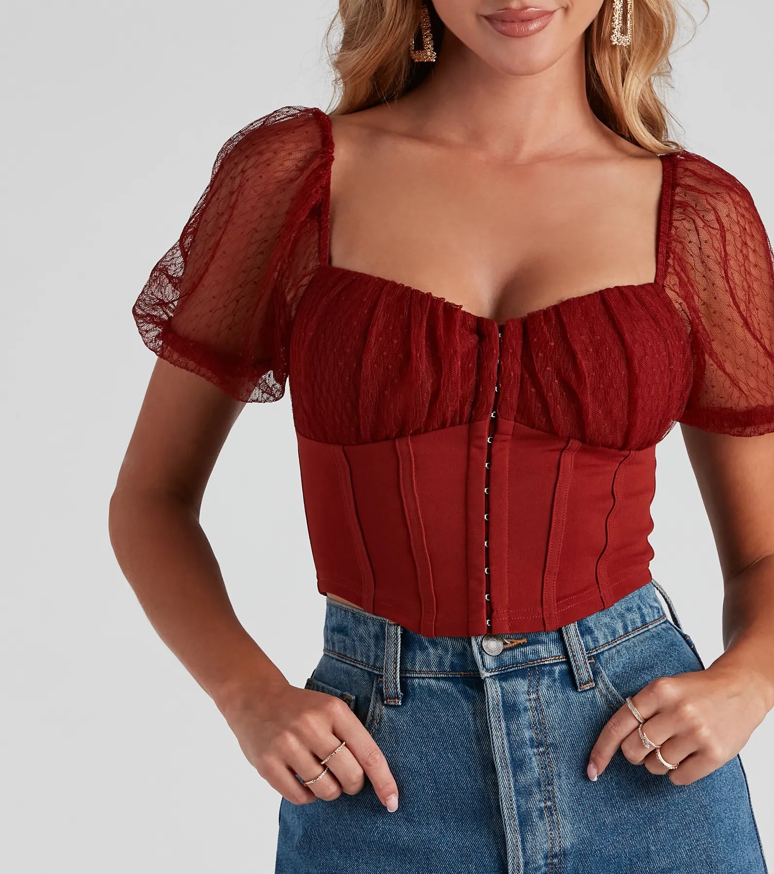Total Sweetheart Puff Sleeve Corset Top - Image 9