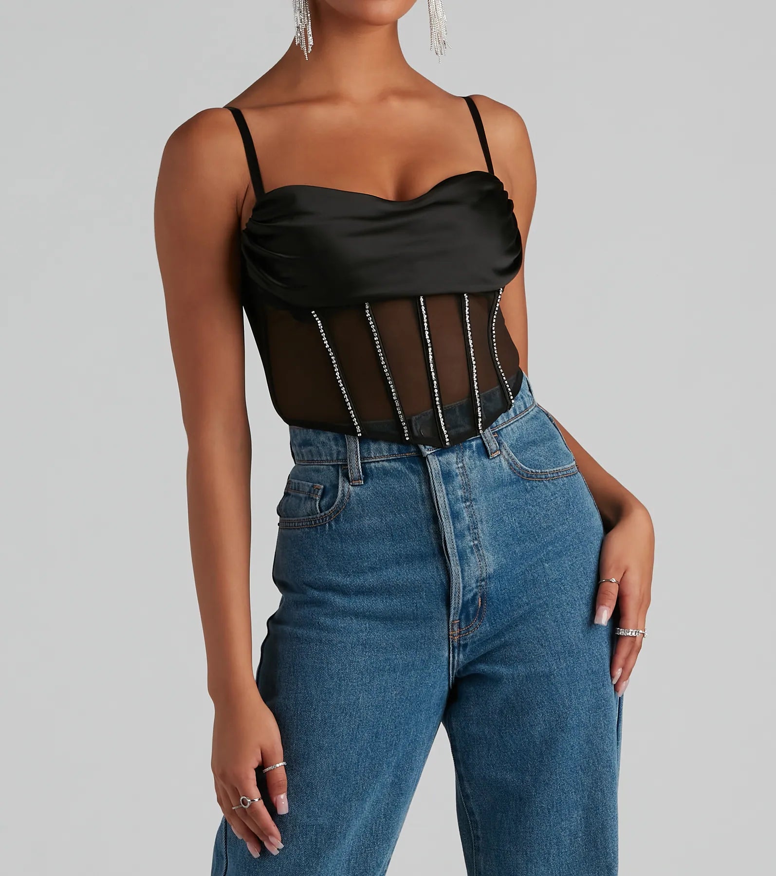 Major Glam Moves Rhinestone Bustier - Image 15