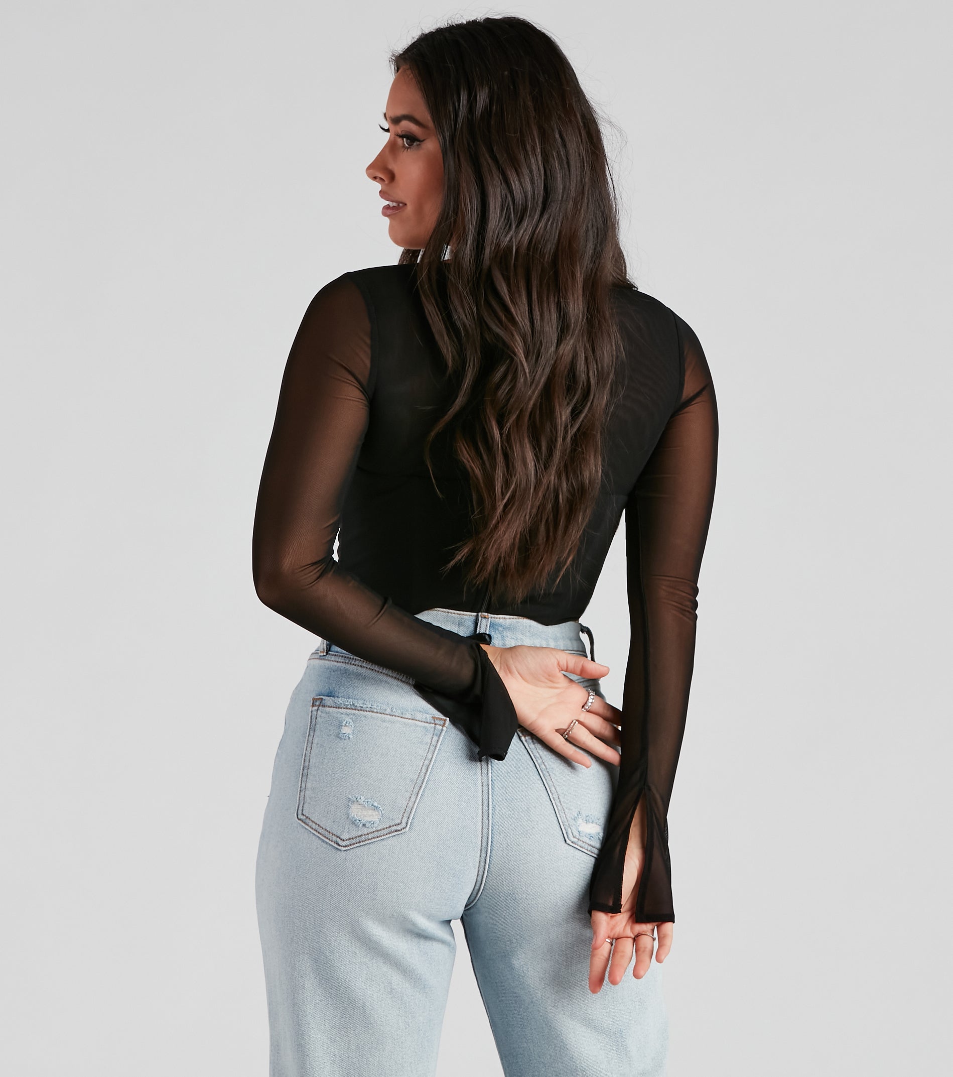 String Me Along Mesh Crop Bustier - Image 2