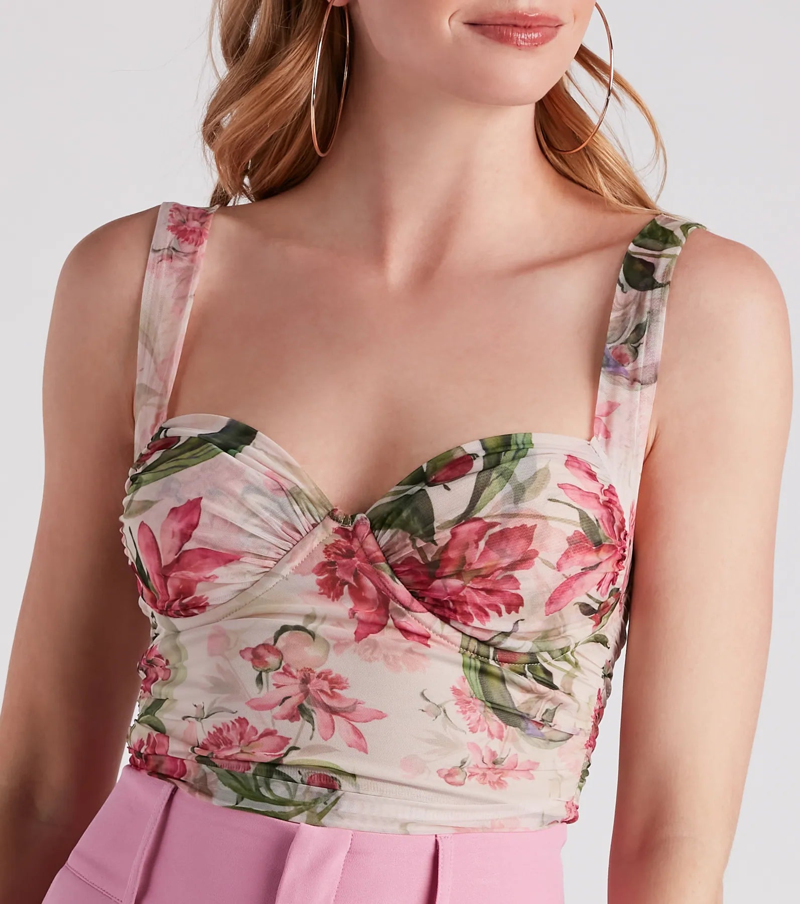 Spring Beauty Floral Mesh Bustier - Image 4