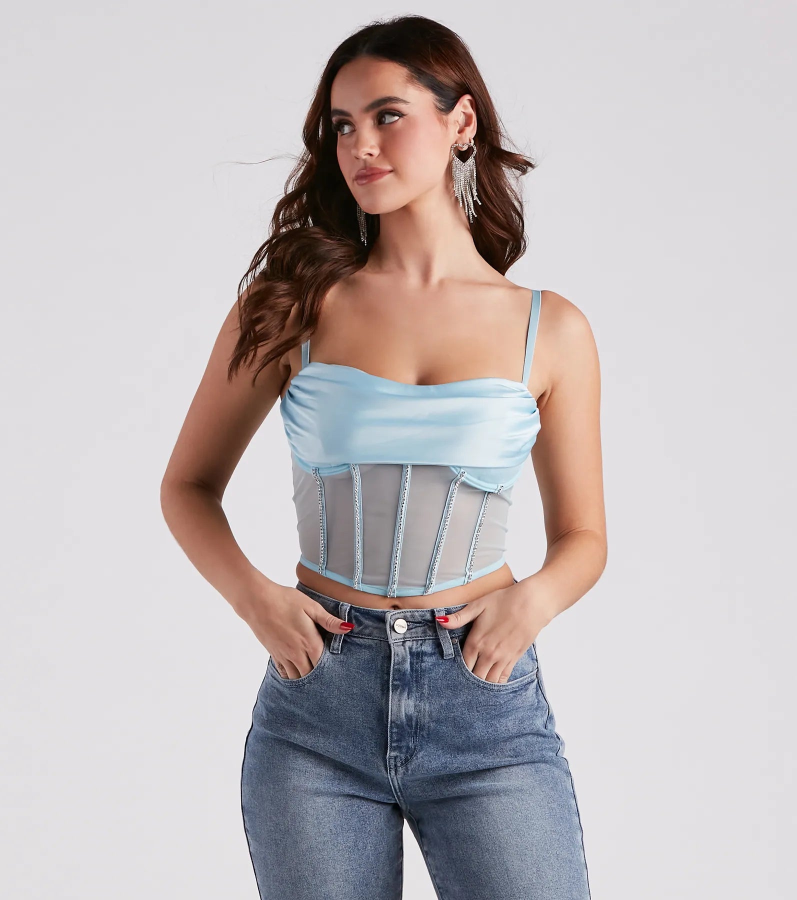 Major Glam Moves Rhinestone Bustier - Image 5