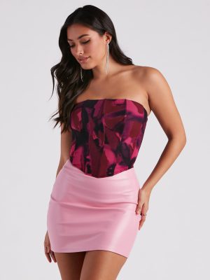 Art Display Strapless Bustier