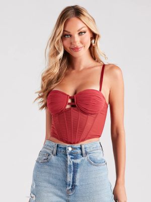 Sweet Affection Ruched Crop Bustier