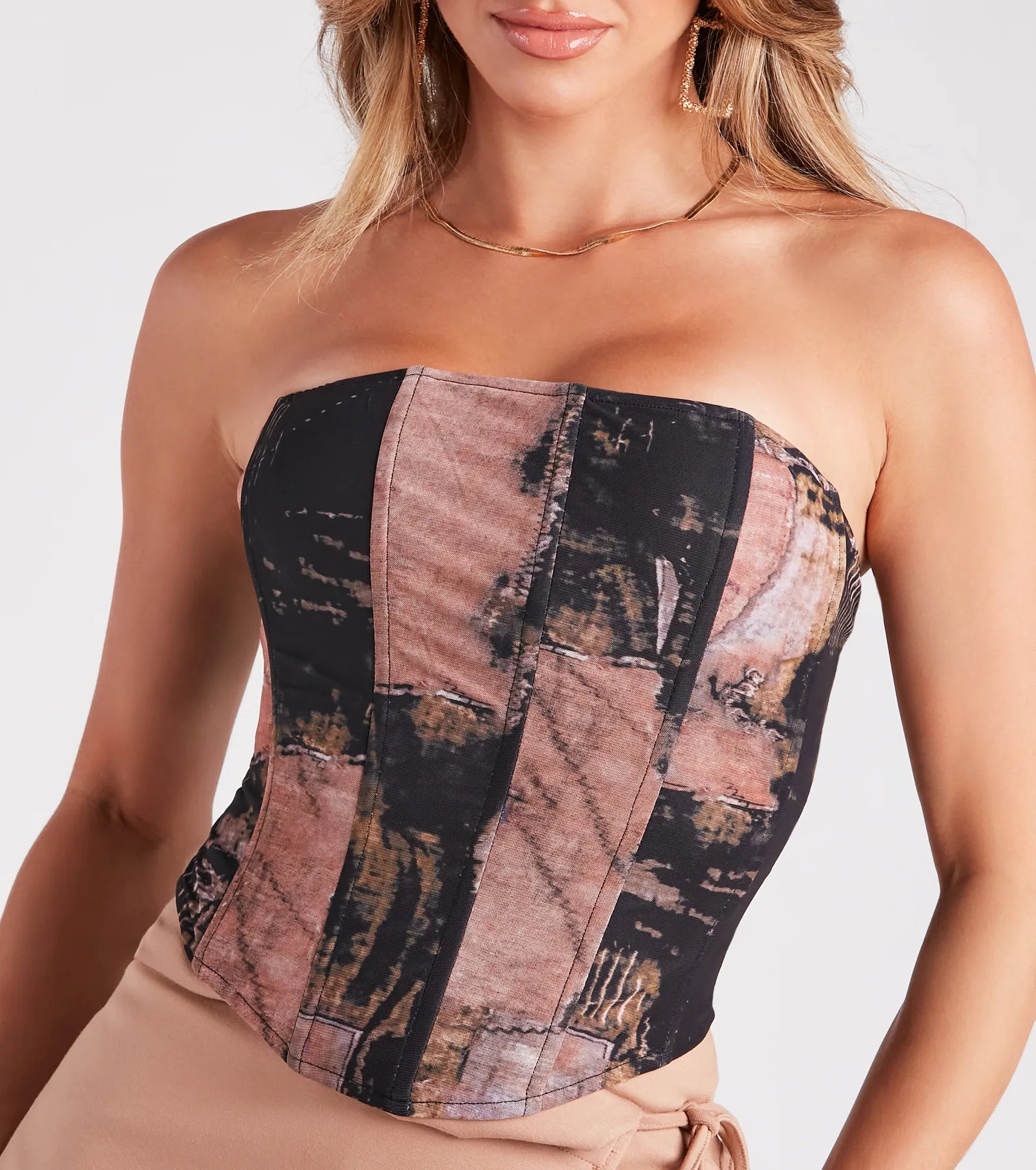 Treasure Me Strapless Printed Bustier - Image 4