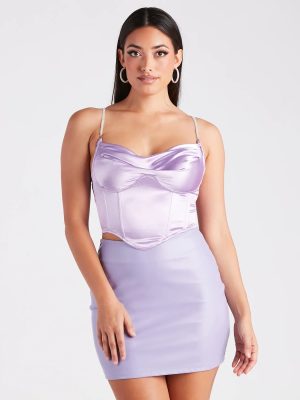 Bust Out The Rhinestone Satin Bustier