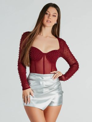 The Prettiest Faux Pearl Corset Bodysuit