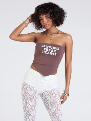 Cowgirls Break Hearts Graphic Crop Top