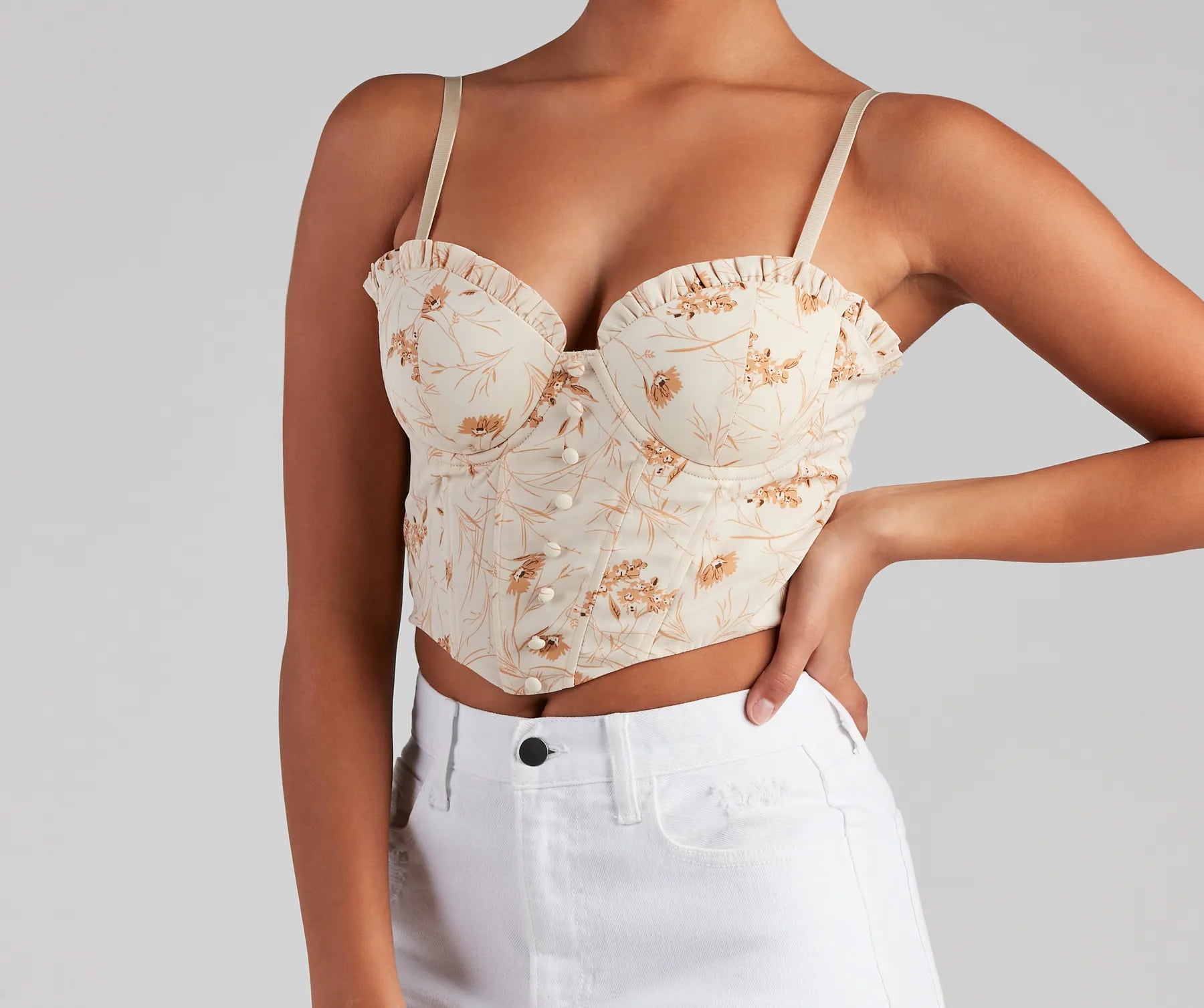 Flirty Days Floral Ruffle Corset - Image 4