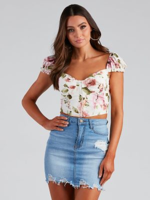 Bring The Charm Floral Corset Top