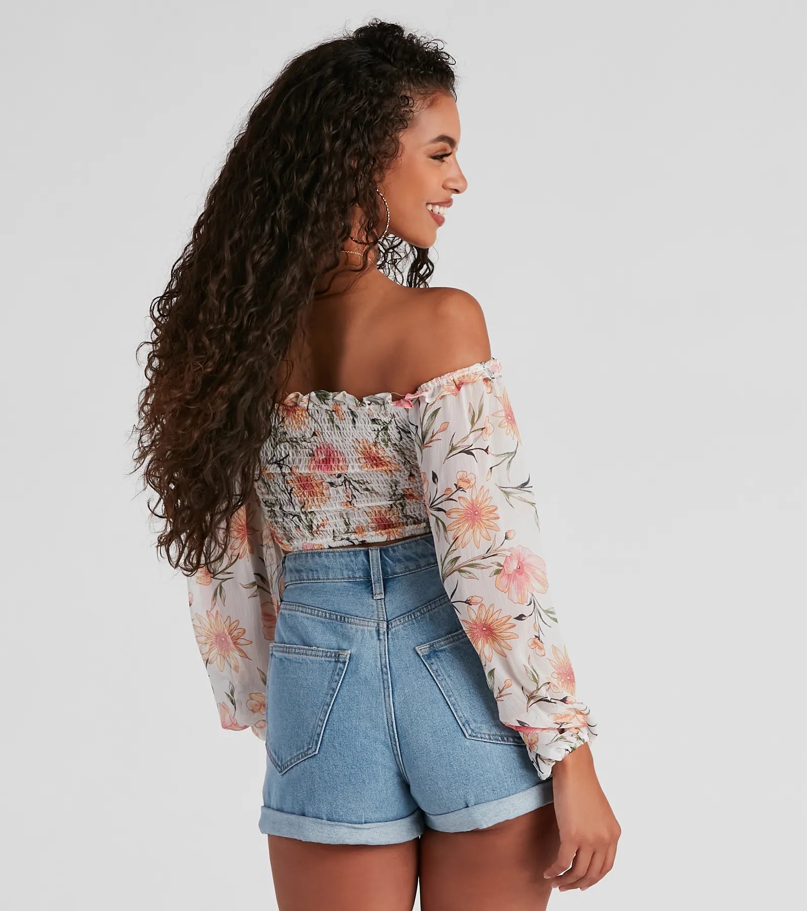 Floral Story Chiffon Corset Top - Image 4