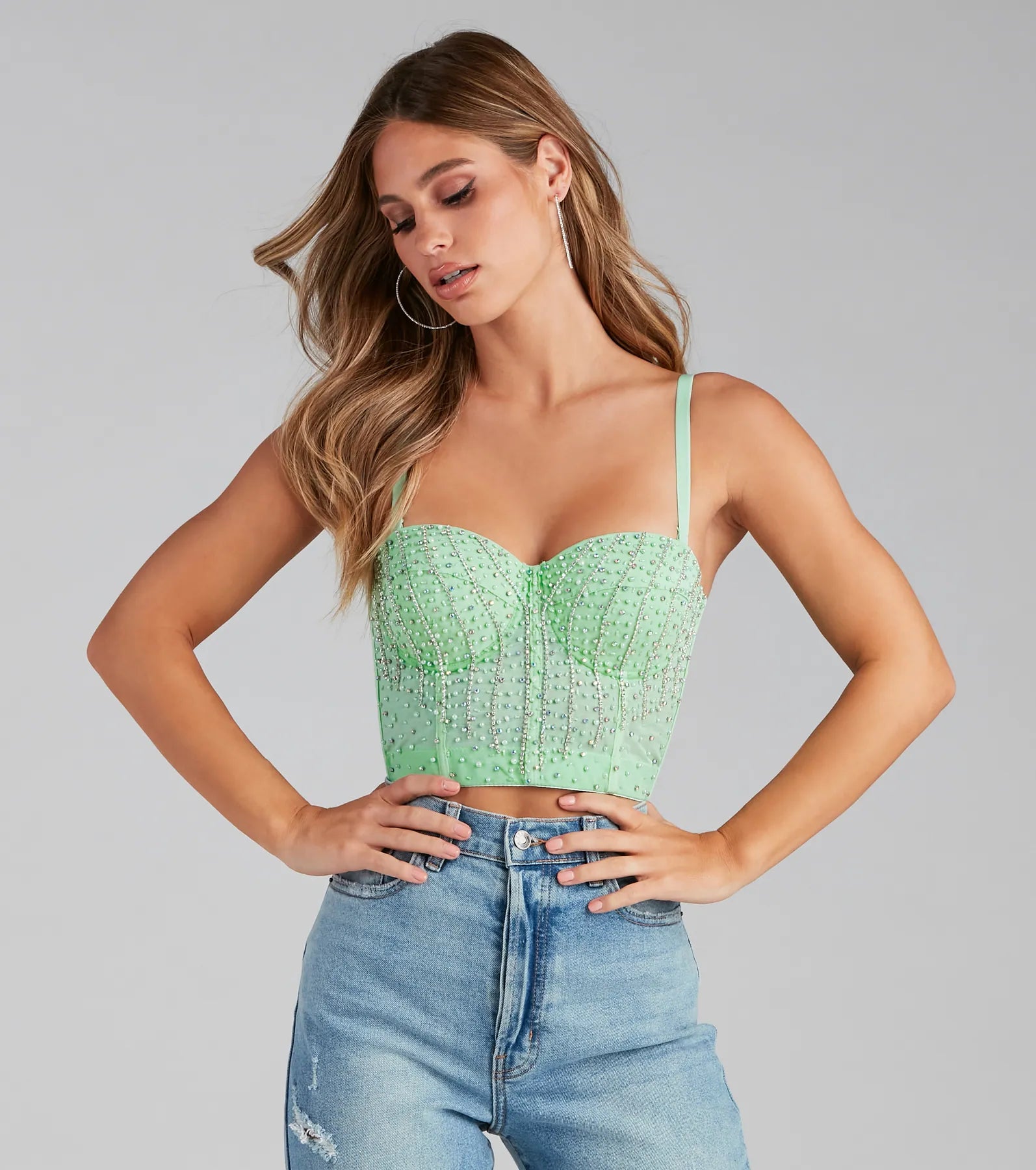 Gleam And Glow Rhinestone And Pearl Bustier - Image 5
