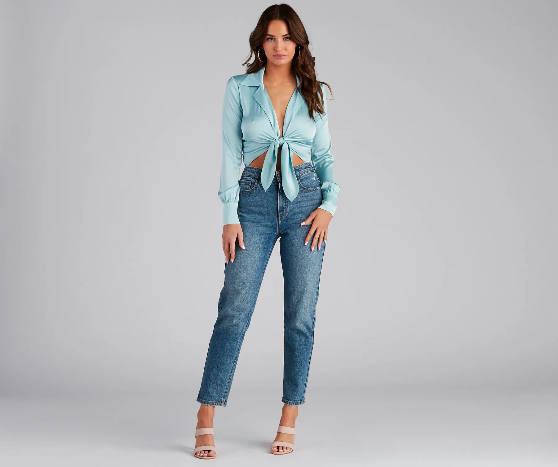 Satin Chic Tie-Front Bodysuit - Image 20