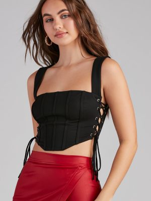 Another Drink Lace-Up Ponte Bustier