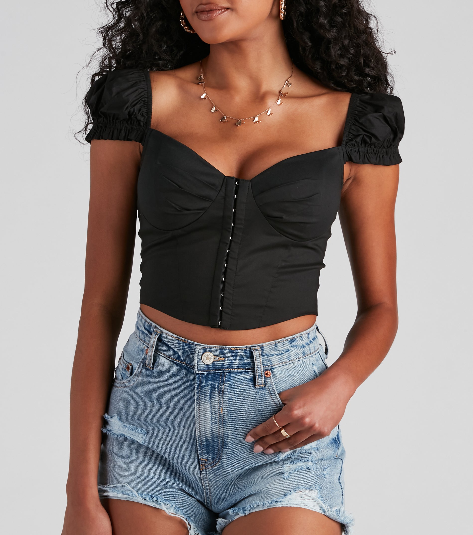 Cutie Pie Cap Sleeve Corset Top - Image 8