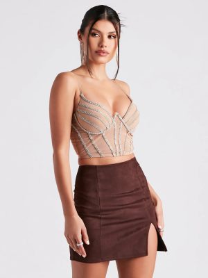 Chic Bling Rhinestone Corset Top