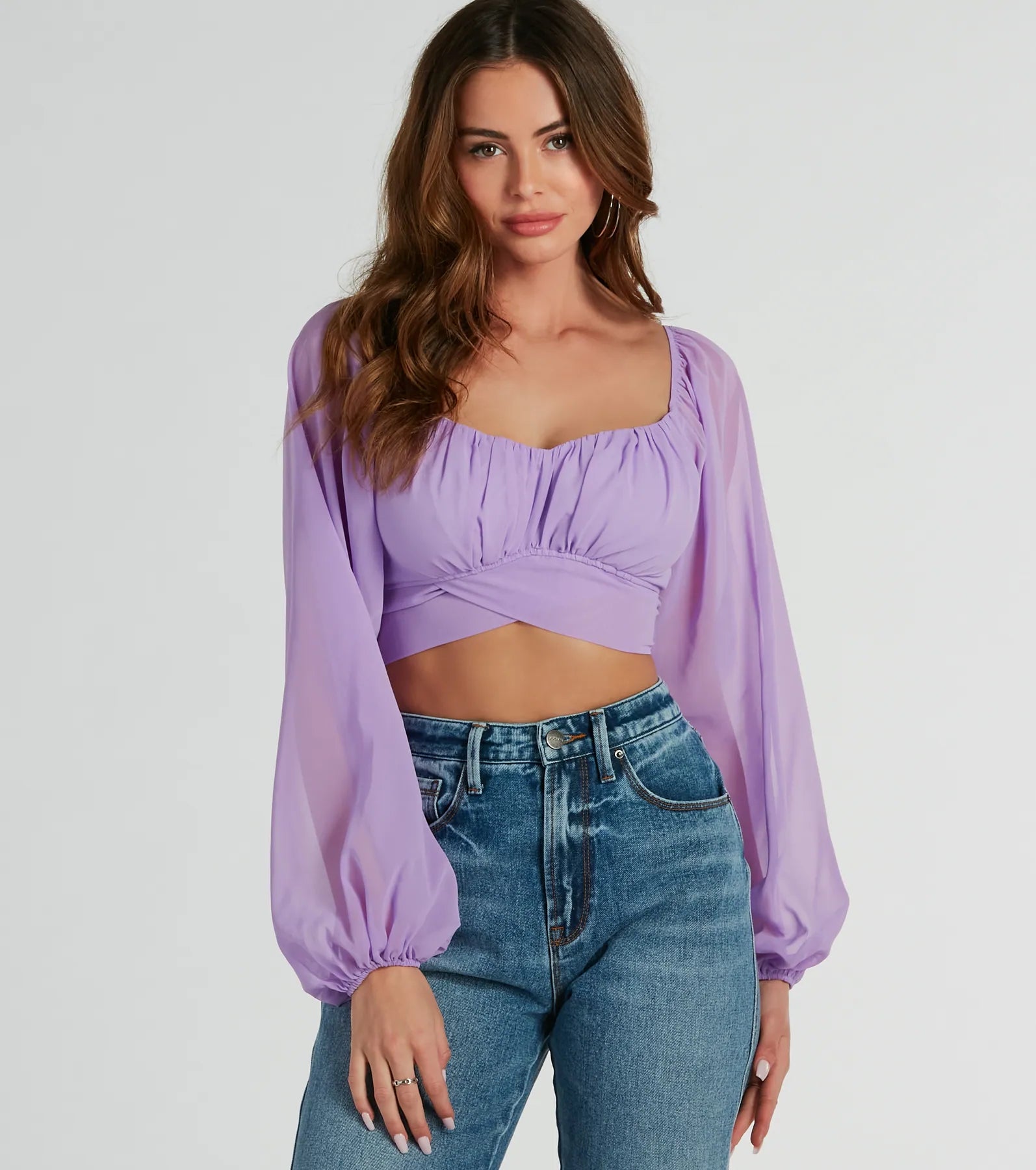 Such A Daydream Chiffon Crop Top - Image 2