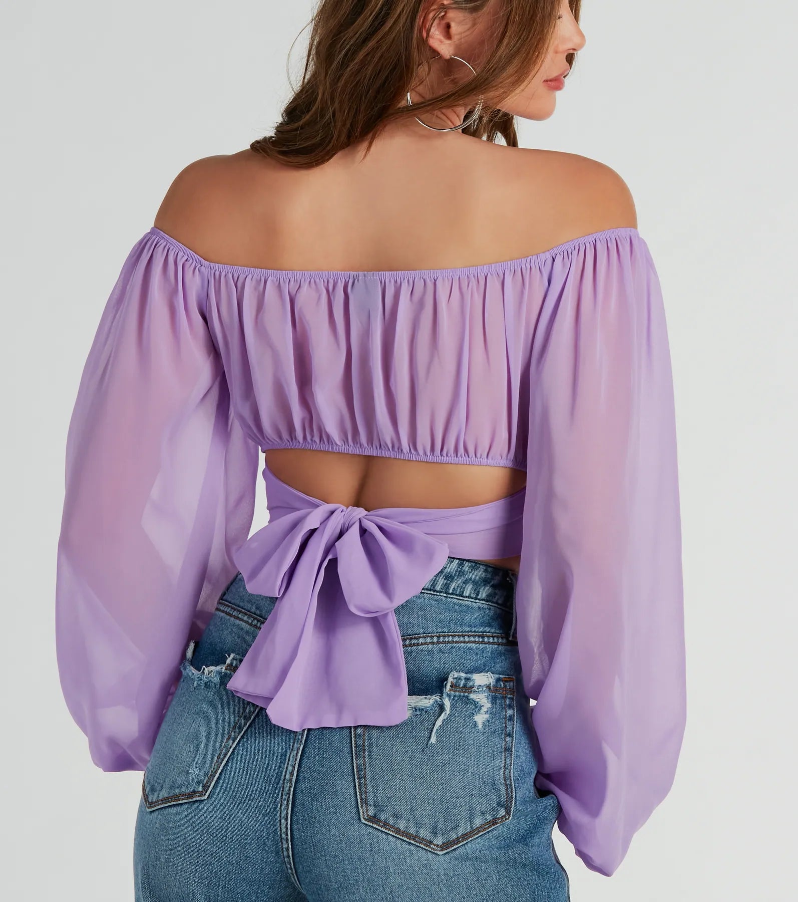 Such A Daydream Chiffon Crop Top - Image 4