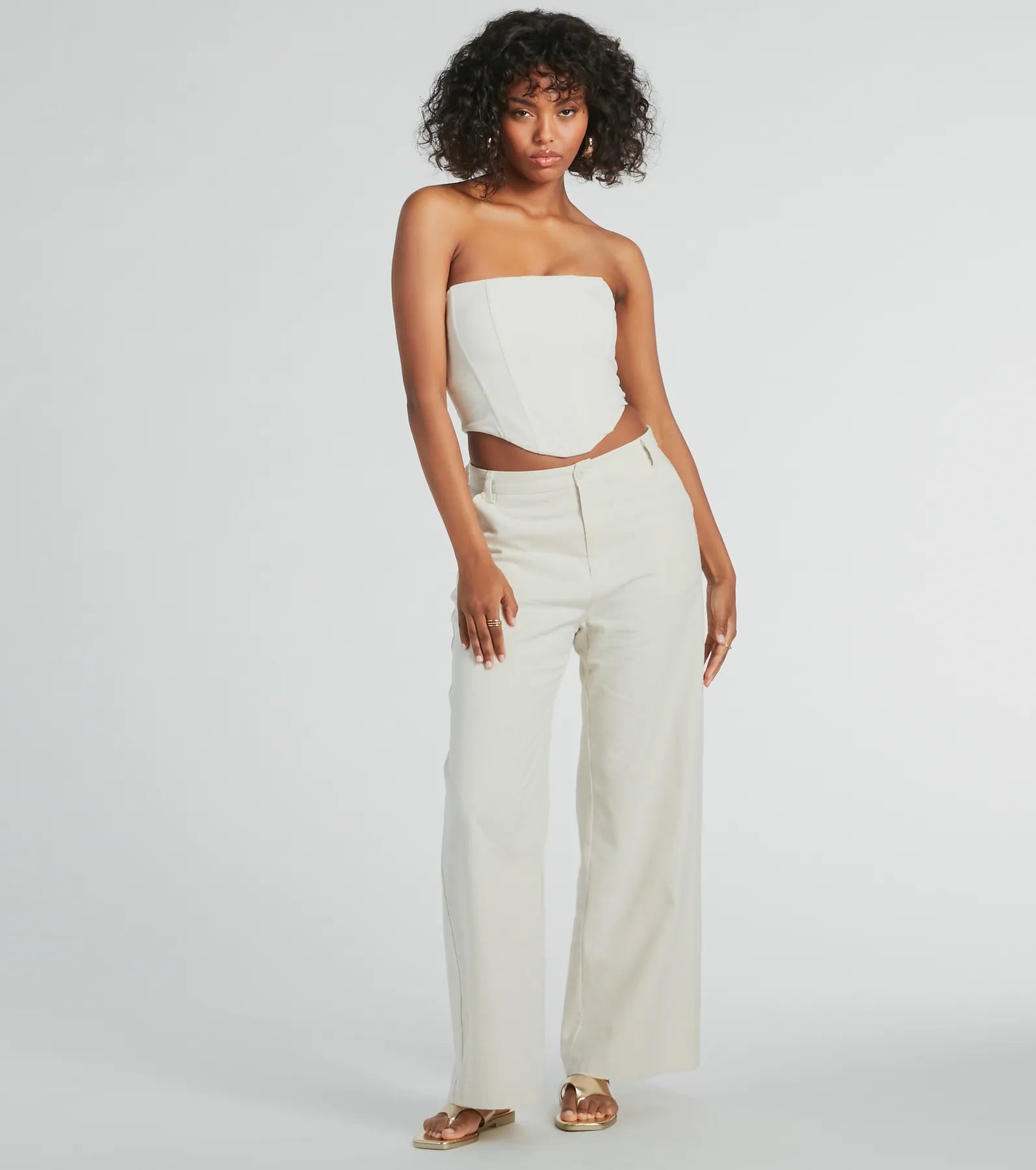 Cutest Babe Strapless Linen Bustier - Image 3