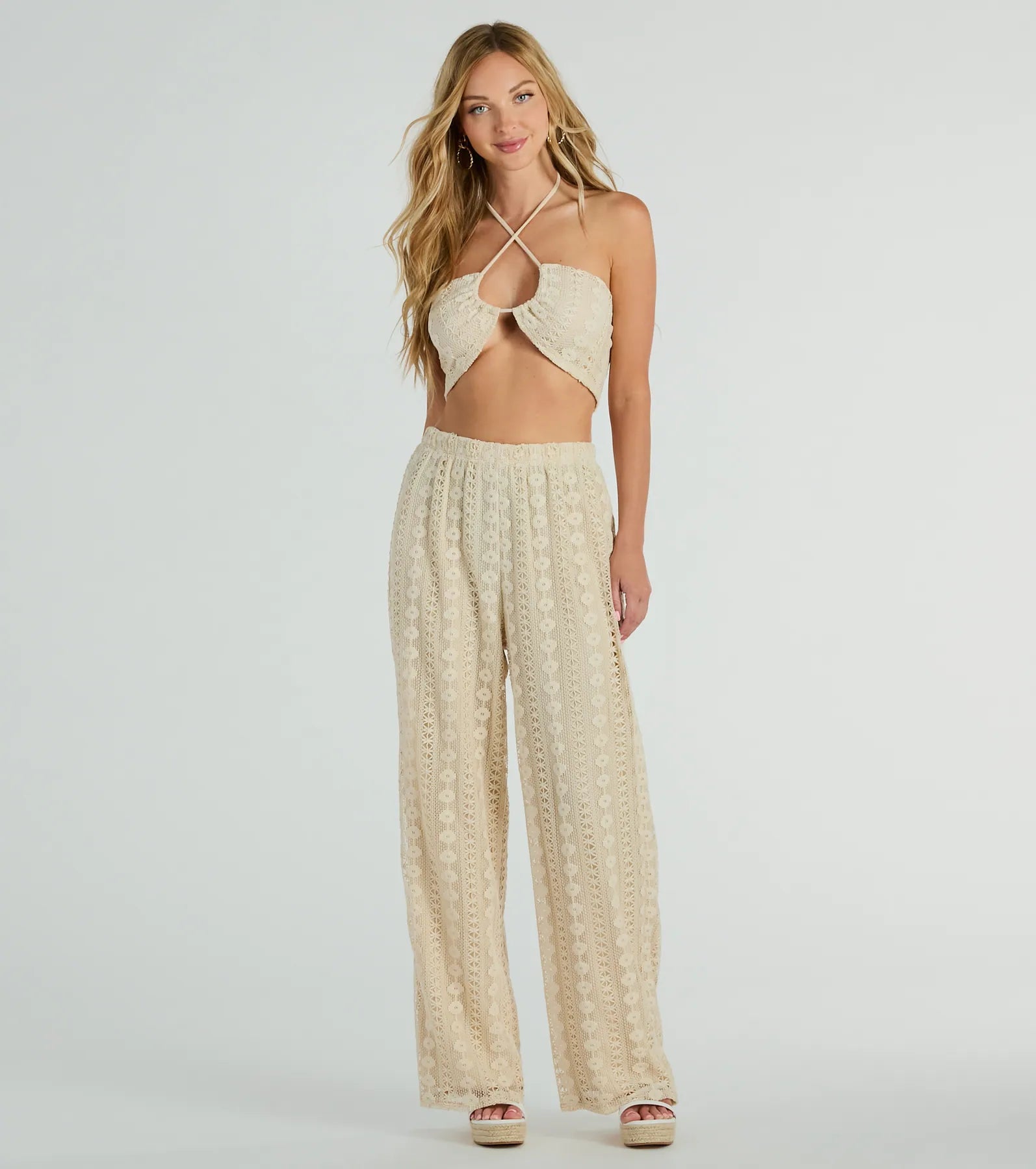 Sunshine Livin' Halter Crochet Crop Top - Image 3
