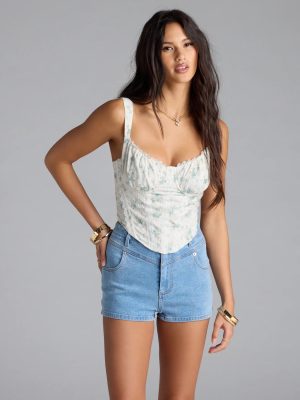 Caught My Attention Floral Lace Bustier