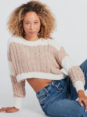 A Toast To Cute Chenille Striped Sweater