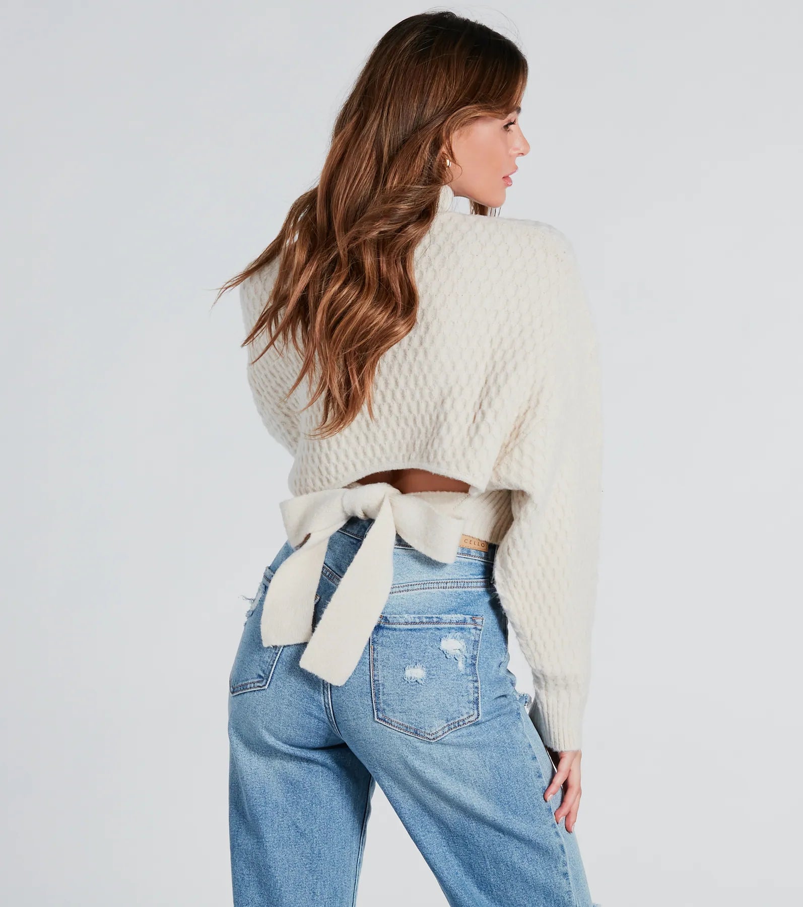 Amp Up The Coziness Mock Neck Cropped Sweater - Image 2