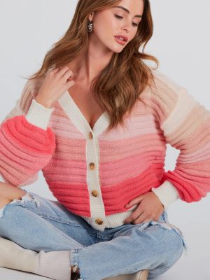 Chill Days Ombre Striped Knit Cardigan