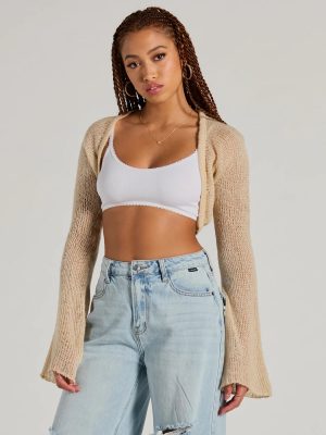 Snuggly Style Long Sleeve Fuzzy Knit Bolero