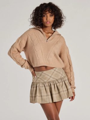 Elevated Cozy Half-Zip Cable Knit Sweater