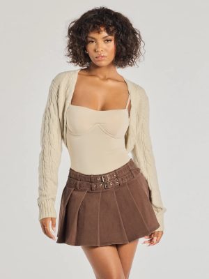 Cozy Glam Cable Knit Long Sleeve Bolero