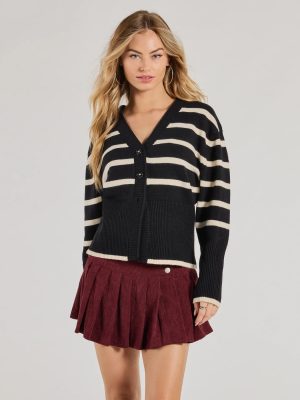 Classic And Cozy Striped Knit Oversized Cardigan