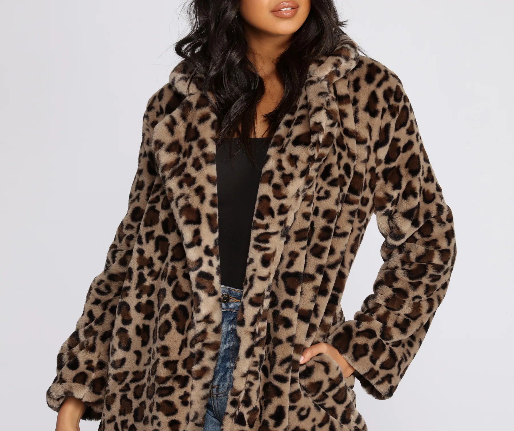 Fierce Leopard Faux Fur Jacket - Image 3
