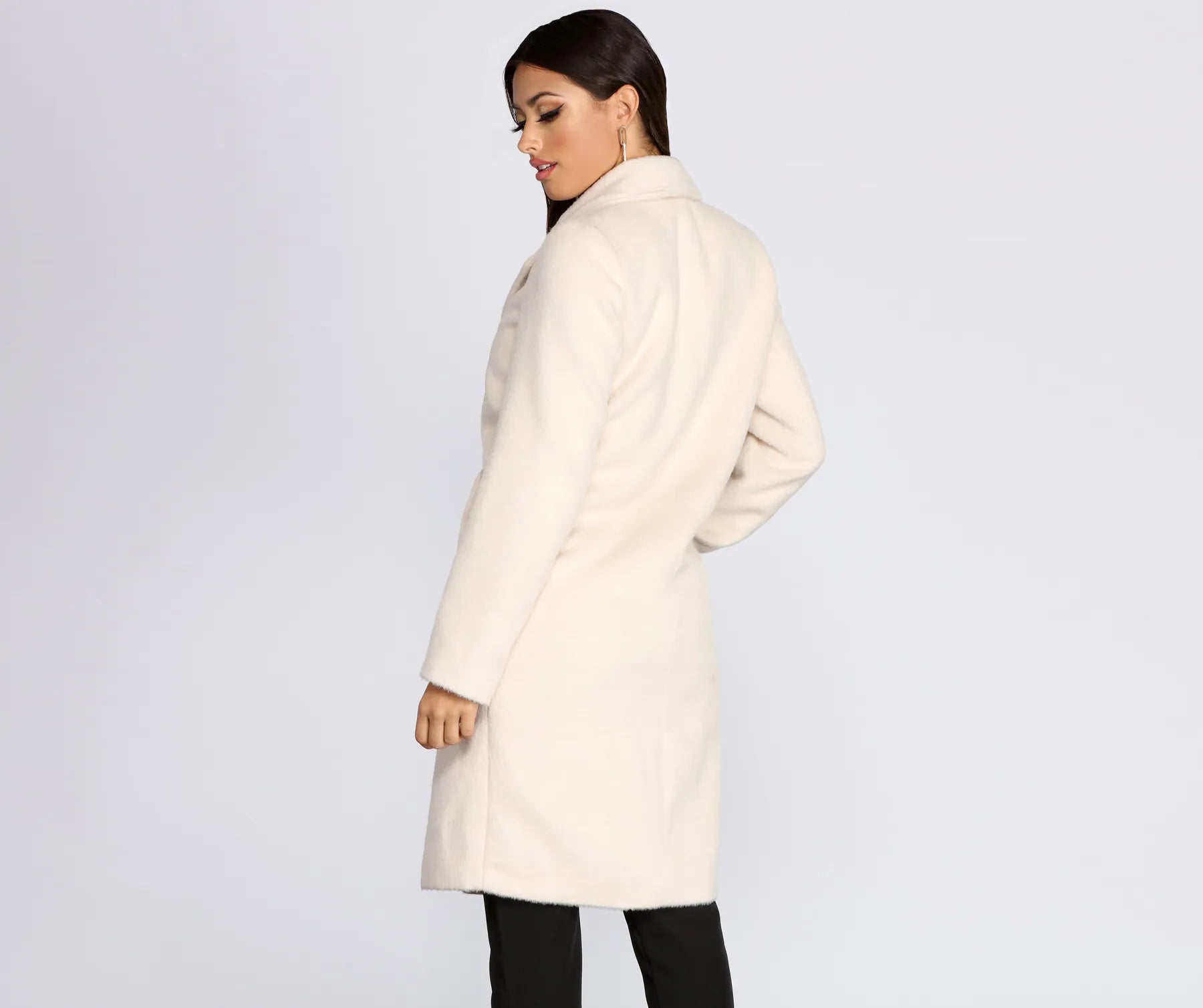 Straight Elegance Long Fur Coat - Image 8