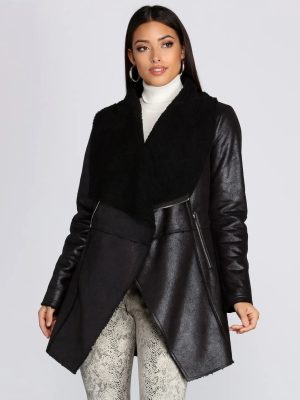 She Means Business Faux Leather Coat