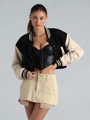 All-Star Style Faux Sherpa Varisty Jacket