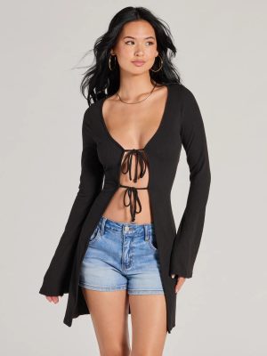 Perfectly Comforting Tie Front Longline Duster