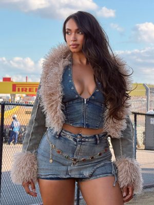 Scene Stealer Faux Fur Crop Denim Jacket