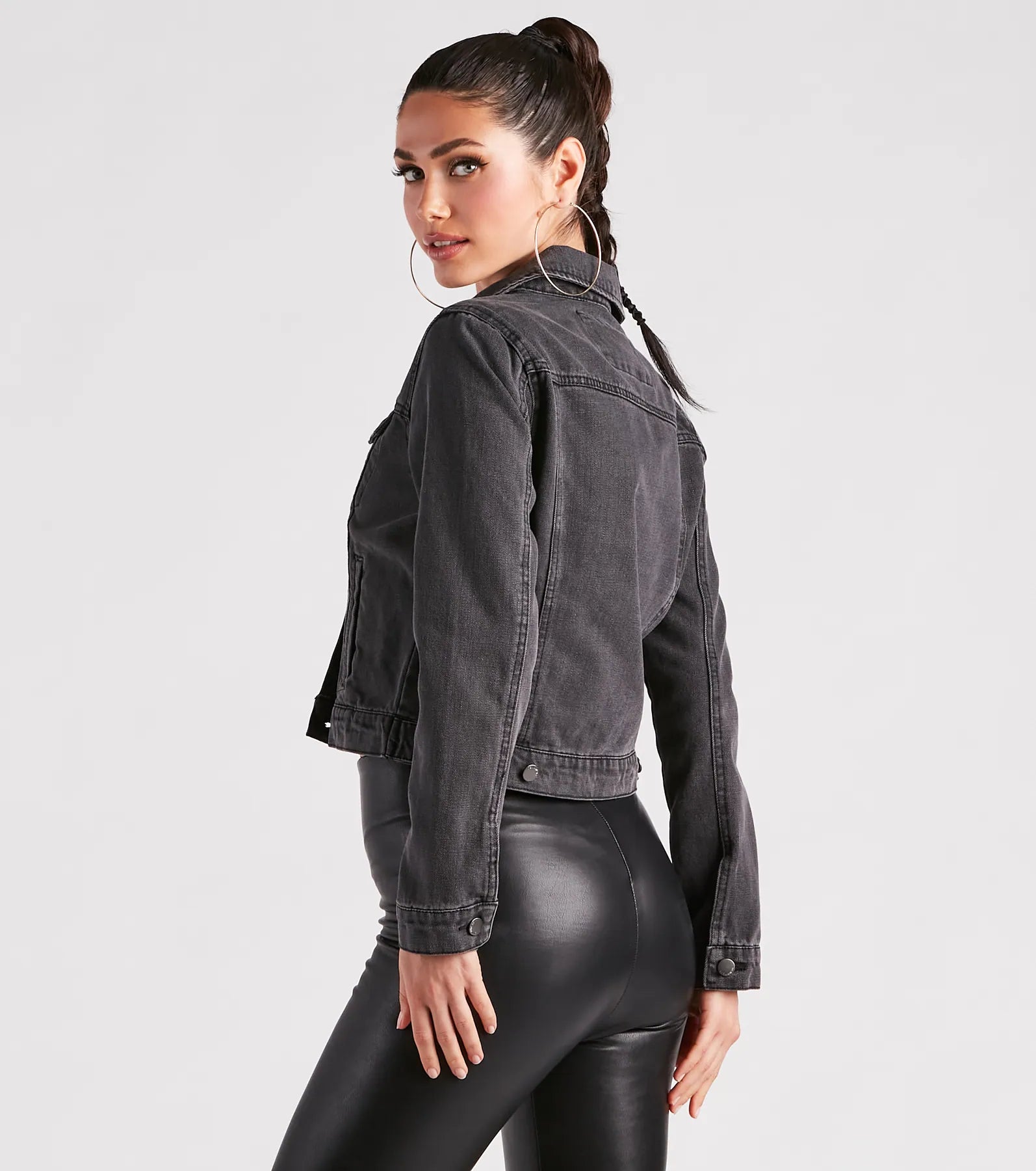 Casual Everyday Slay Denim Trucker Jacket - Image 2