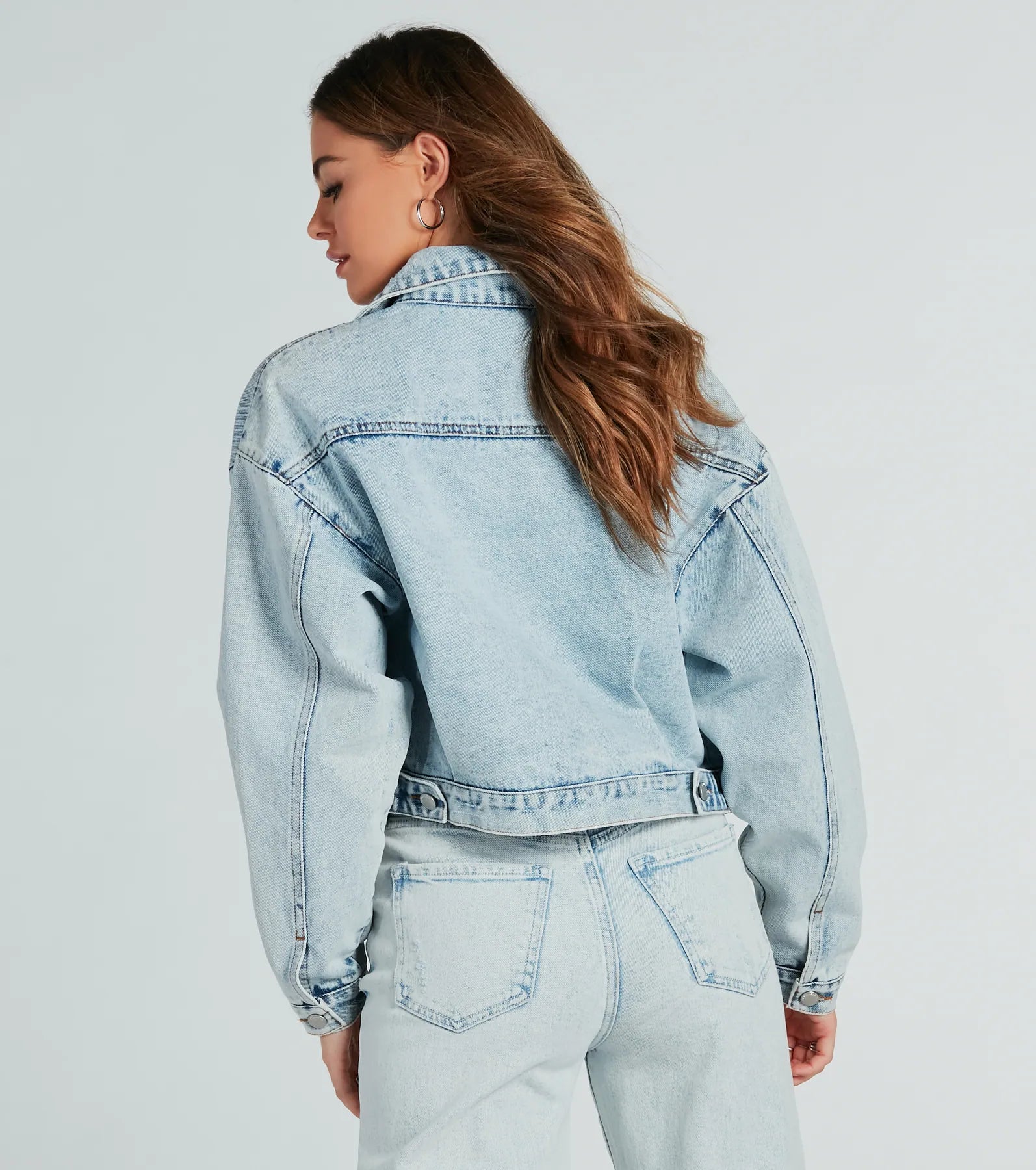 Don't Waist Time Crop Denim Jacket - Image 2