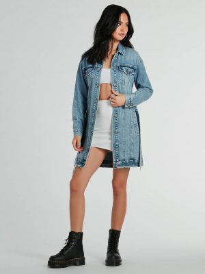 Crushin' It Belted Denim Trench Jacket