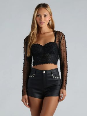 Bring On The Bling Faux Pearl Rhinestone Bolero